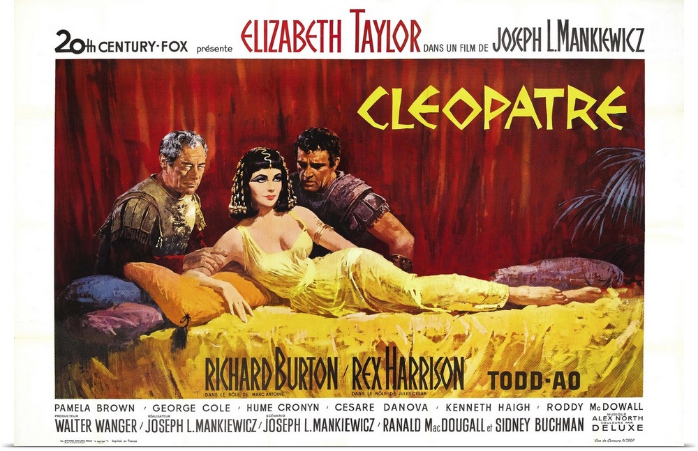Cleopatra, (aka Cleopatre), L-R: Rex Harrison, Elizabeth Taylor, Richard Burton On French Poster Art, 1963