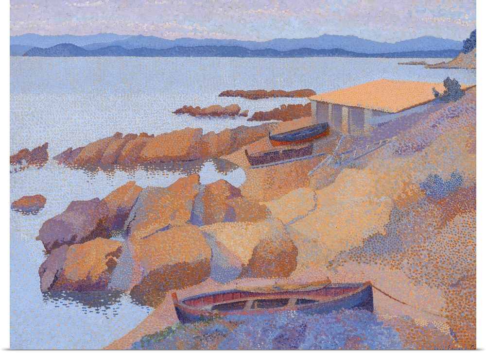 Coast near Antibes, by Henri Edmond Cross, 1891-92, French post-impressionist painting, oil on canvas. This is one of Cros...