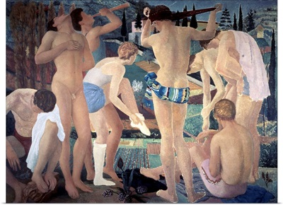 Composition Of Male Nudes In Landscape, By Onofrio Martinelli, 1938