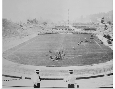 Construction of the Rose Bowl Stadium, Pasadena, California, 1928
