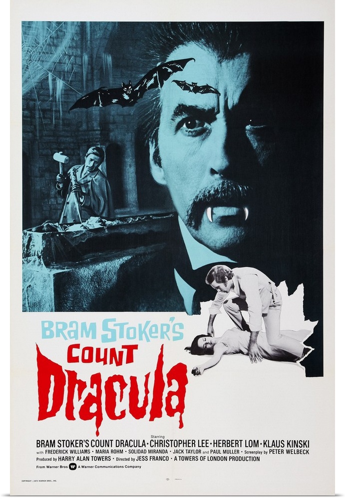 Count Dracula, US Poster Art, Christopher Lee, 1970.