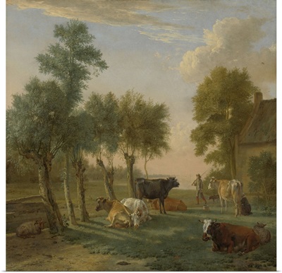 Cows in a Meadow near a Farm, by Paulus Potter, 1653
