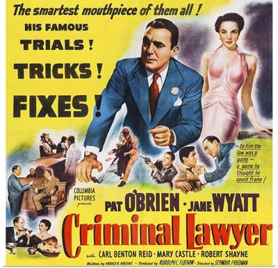 Criminal Lawyer - Vintage Movie Poster, 1951