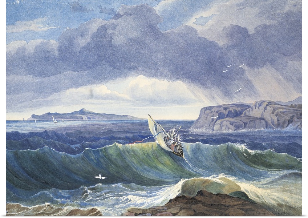 The Crossing of the Gulf from Capri (La traversata del golfo da Capri), by Carl Friedrich Heinrich Werner, 19th Century, o...