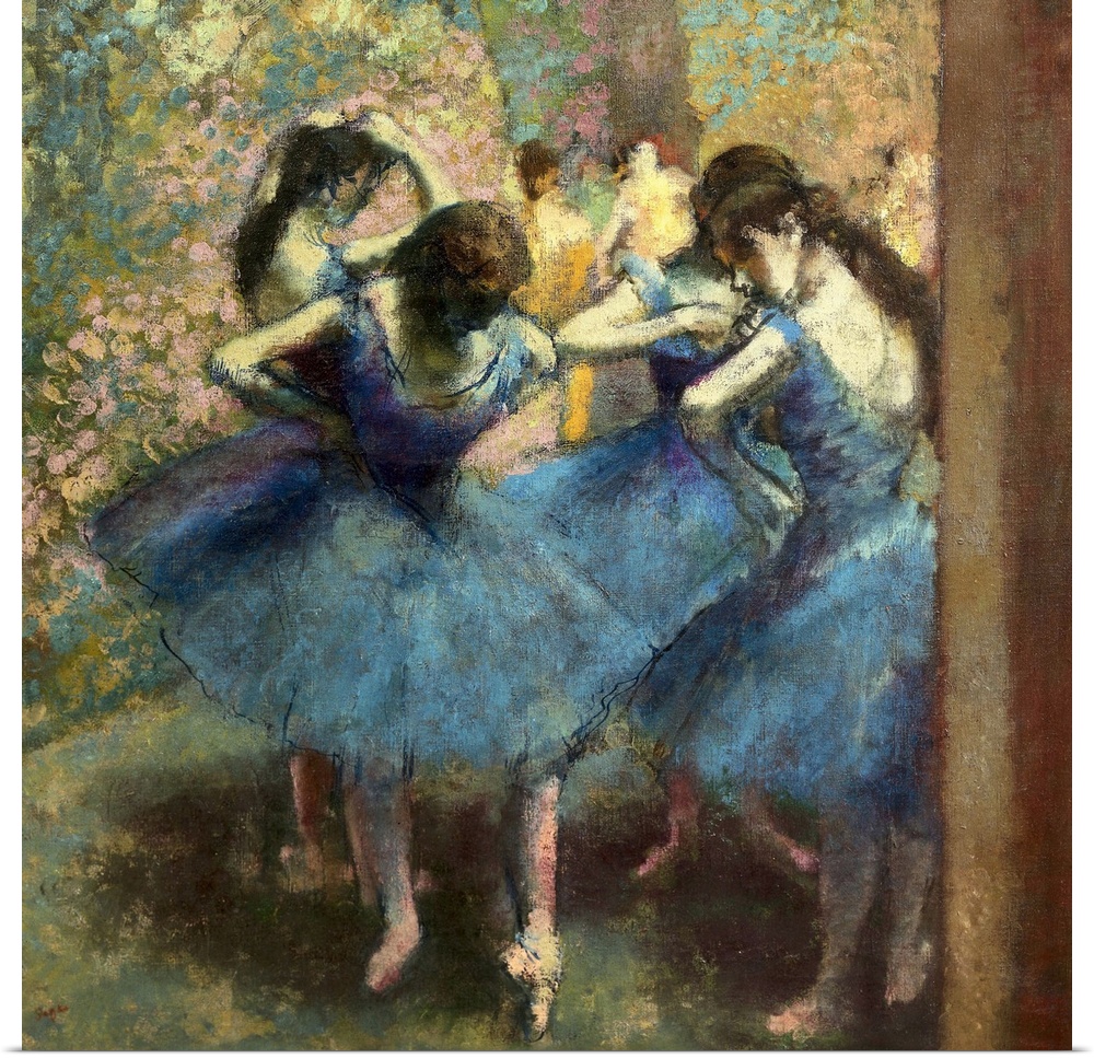 DEGAS, Edgar (1834-1917). Dancers in blue. 1893. There is another version in the Metropolitan Museum of New York. Impressi...
