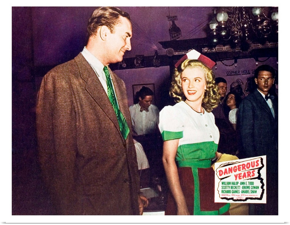 Dangerous Years, US Lobbycard, From Left: Donald Curtis, Marilyn Monroe, 1947.
