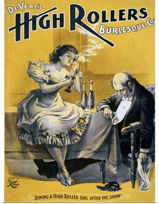 DeVere's High Rollers Burlesque Company - Vintage Theatre Poster