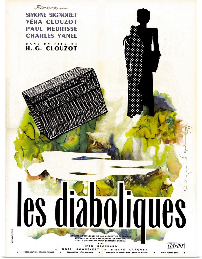 Diabolique, (aka Les Diaboliques), French Poster Art, 1955.