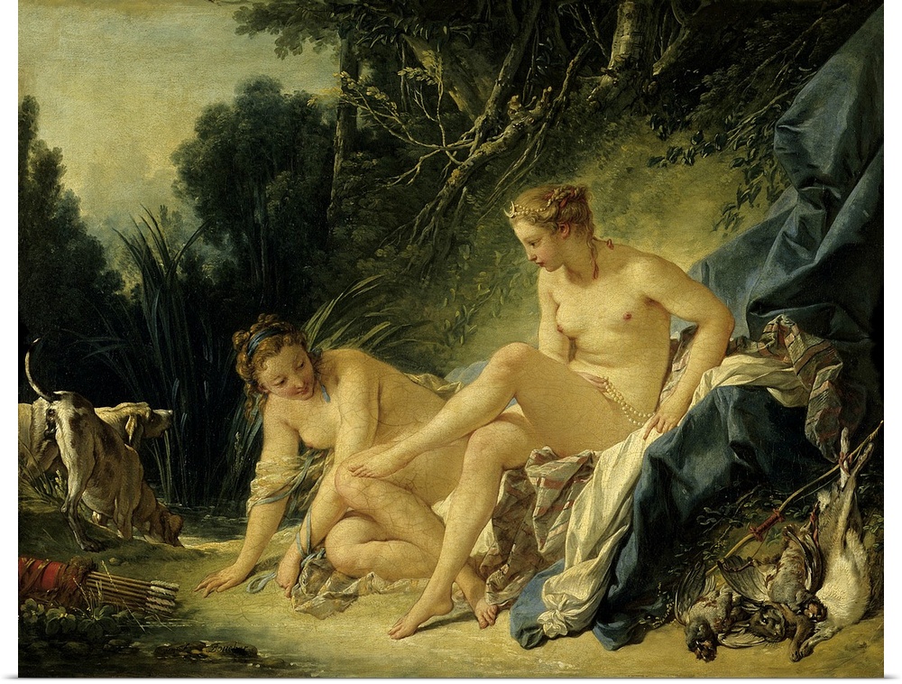 2408 , Francois Boucher (1703-1770), French School. Diana Leaving Her Bath. 1742. Oil on canvas