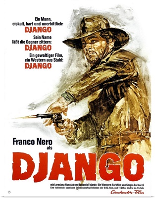 Django, German Poster Art, Franco Nero, 1966