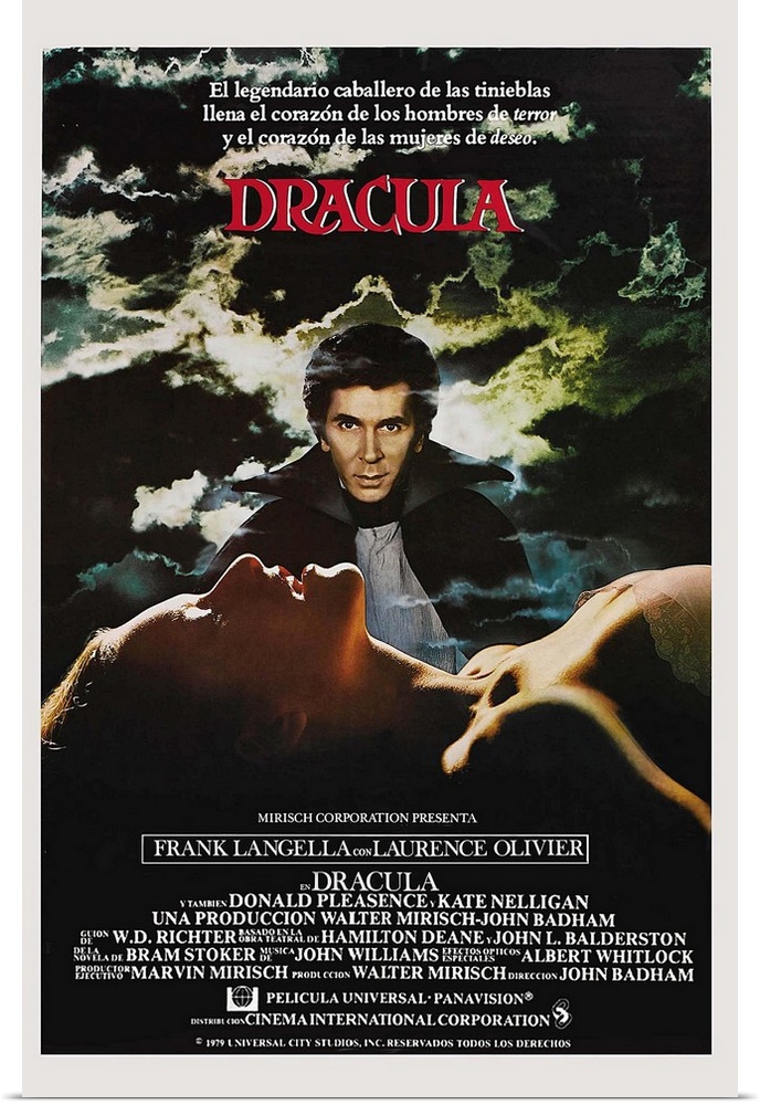 Dracula, Spanish Language Poster Art, Top: Frank Langella, 1979.