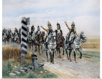 Dragoon regiment in front of the Boundary Post, Late 18th Century, By Edouard Detaille