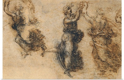 Drawing of Dancing Figures, by Leonardo da Vinci, 1515 -1515. Accademia Art Galleries