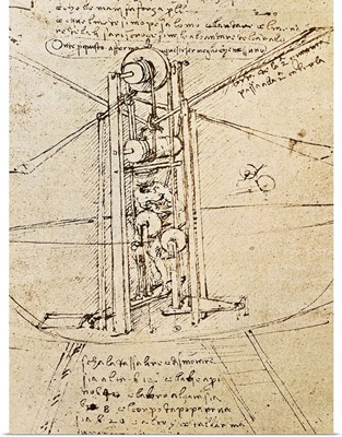 Drawing of flying machine