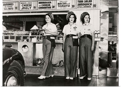 Drive-in restaurant in Hollywood, Los Angeles, June 29, 1938