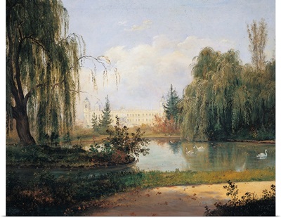 Ducal Park Of Colorno With A View Of The Pond, 1830. Parma, Italy
