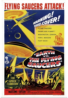 Earth Vs. The Flying Saucers - Vintage Movie Poster