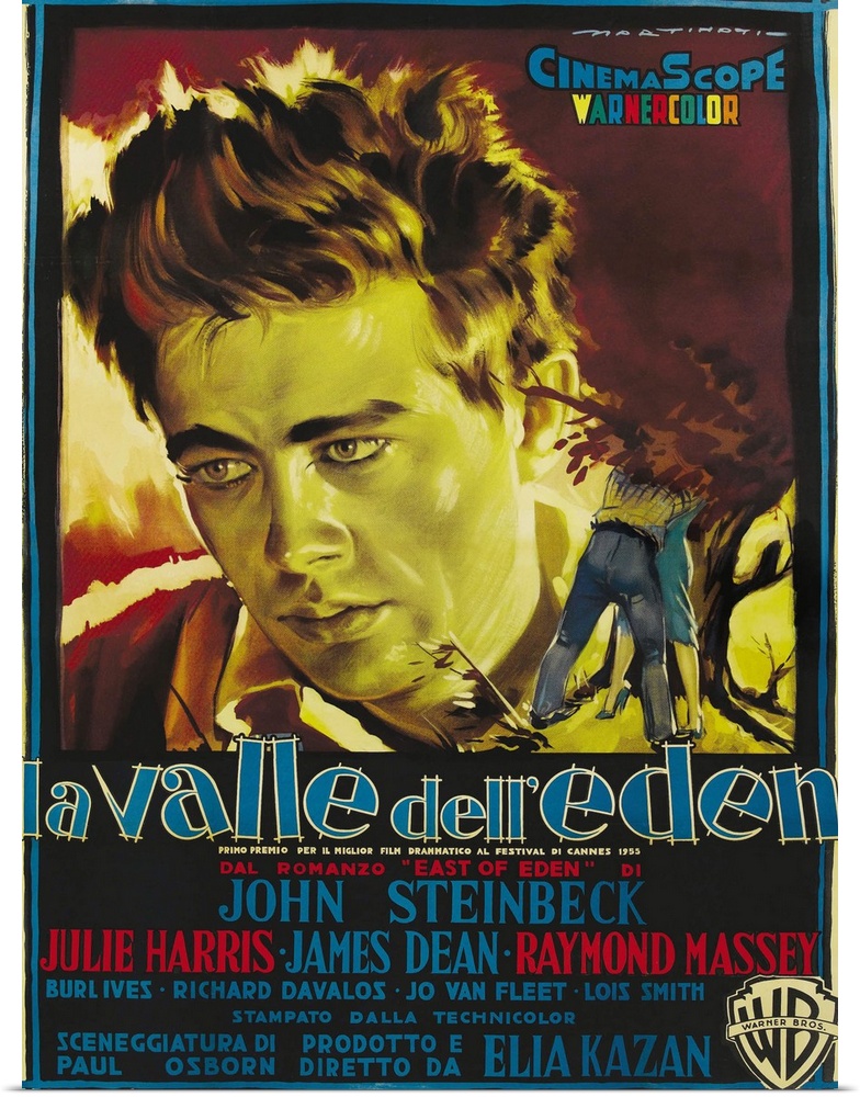 East Of Eden (aka La Valle Dell'Eden), James Dean On Italian Poster Art, 1955.