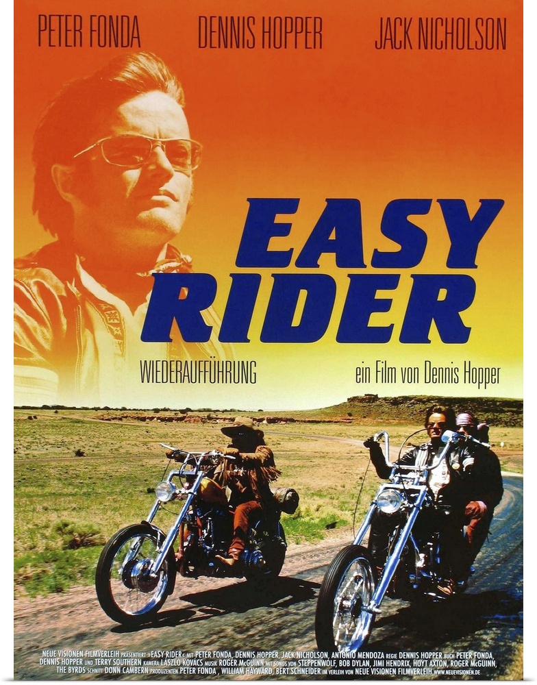 Easy Rider, Top And Lower Right: Peter Fonda On German Poster Art, 1969.