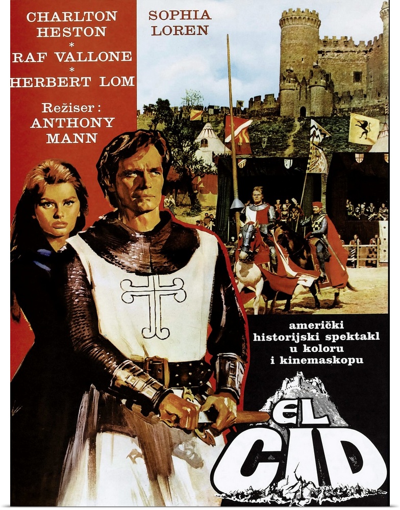 El Cid, Yugoslavian Poster, From Left: Sophia Loren, Charlton Heston, 1961.