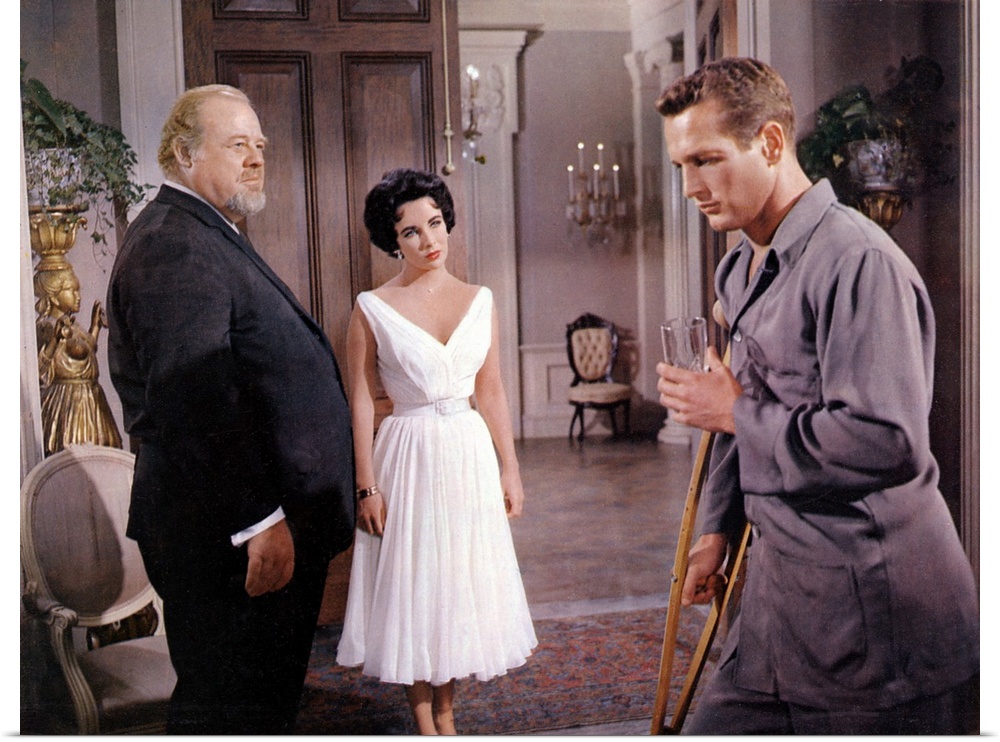 Elizabeth Taylor, Burl Ives, and Paul Newman in Cat On A Hot Tin Roof - Movie Still