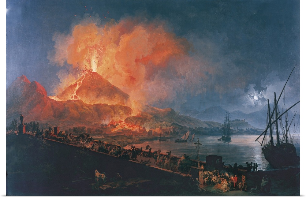 Eruption of Vesuvius from the Ponte della Maddalena (Eruzione del Vesuvio dal Ponte della Maddalena), by Pierre-Jacques Vo...