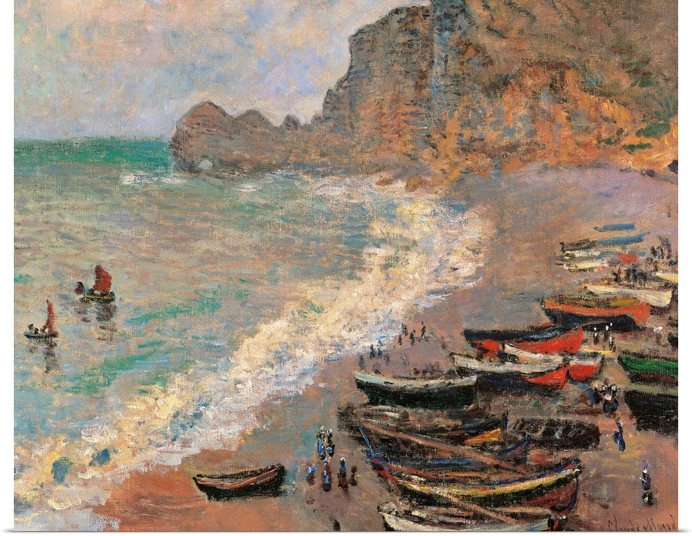 Etretat. The Beach, by Claude Monet, 1883, 19th Century, oil on canvas, cm 66 x 81 - France, Ile de France, Paris, Muse dO...