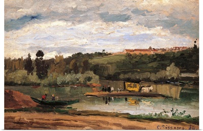 Ferry at Varenne Saint Hilaire, by Camille Pissarro, 1864. Musee d'Orsay, Paris, France