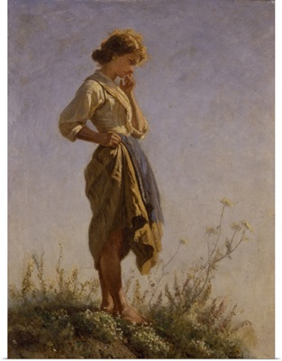 Filomena on Top of the Mountain, Filippo Palizzi, 1864. Painting of pensive young women