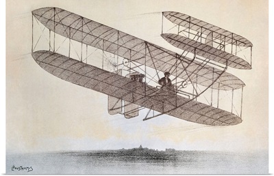 Flight carried out by one of the Wright brothers plane models