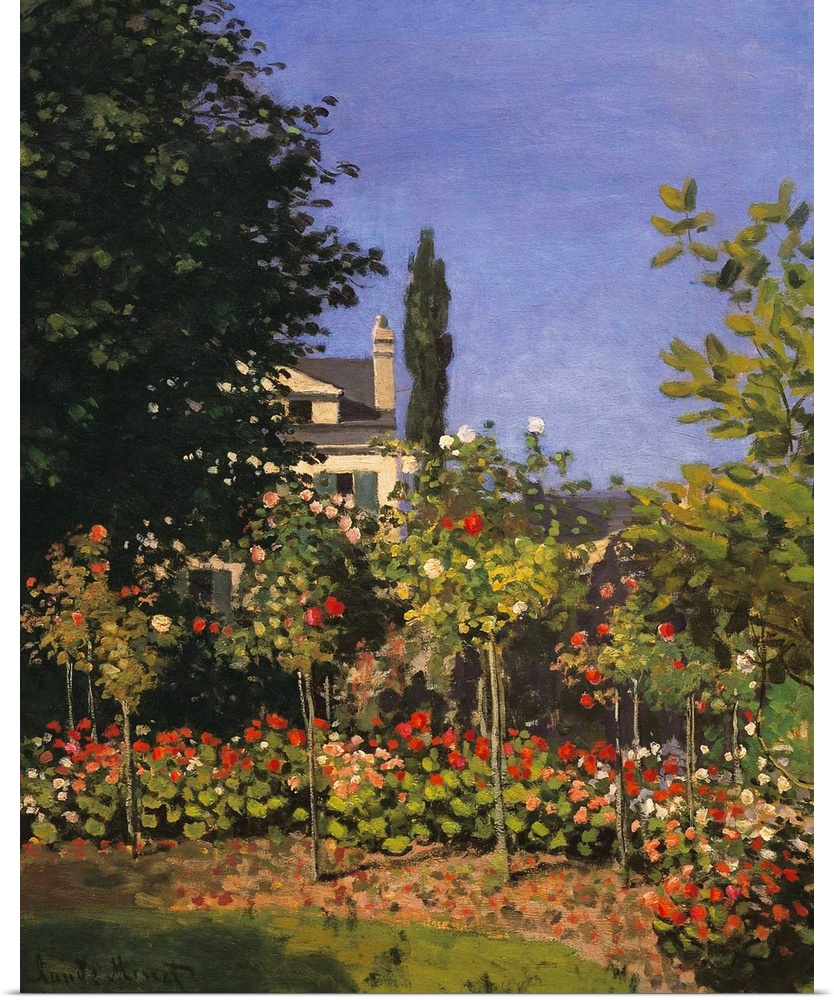 MONET, Claude (1840-1926). Flowering Garden. 1866. At Sainte-Adresse, Lecadre's property. Impressionism. Oil on canvas. FR...