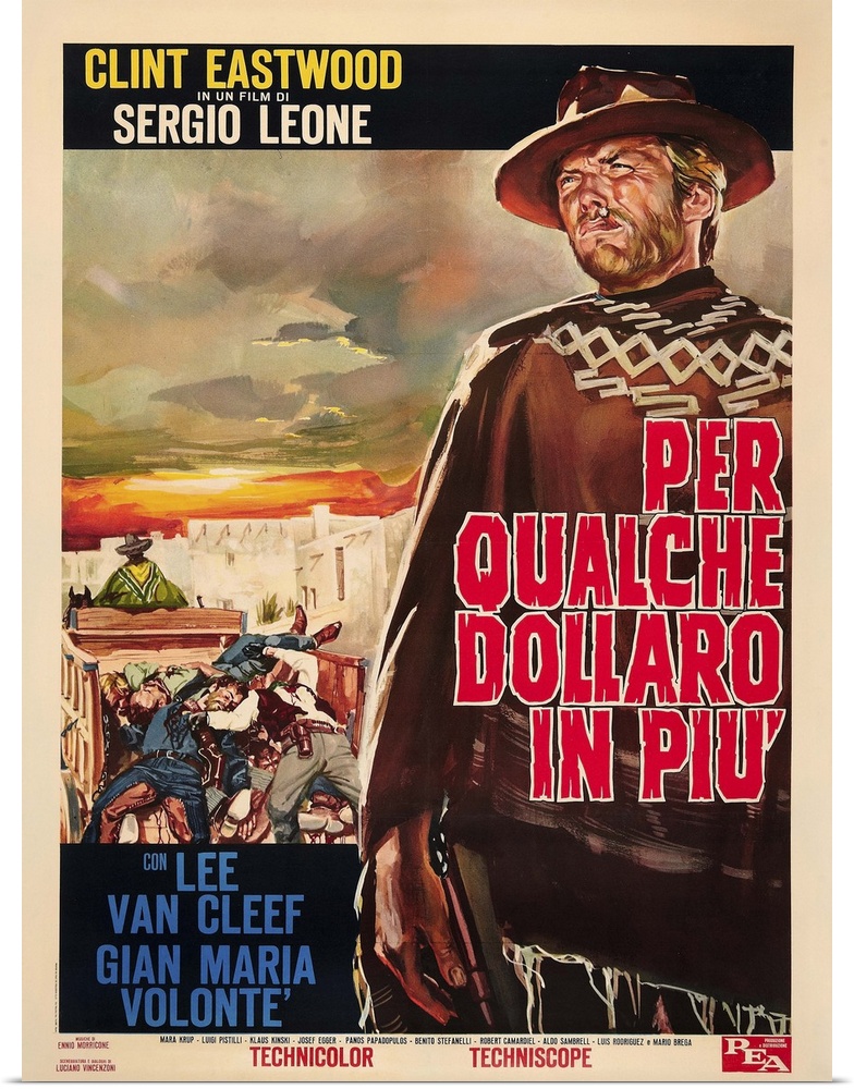 For A Few Dollars More (aka Per Qualche Dollaro In Piu'), Right: Clint Eastwood On 1967 Italian Poster Art, 1965.