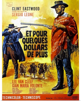 For A Few Dollars More, Clint Eastwood, French Poster art, 1965
