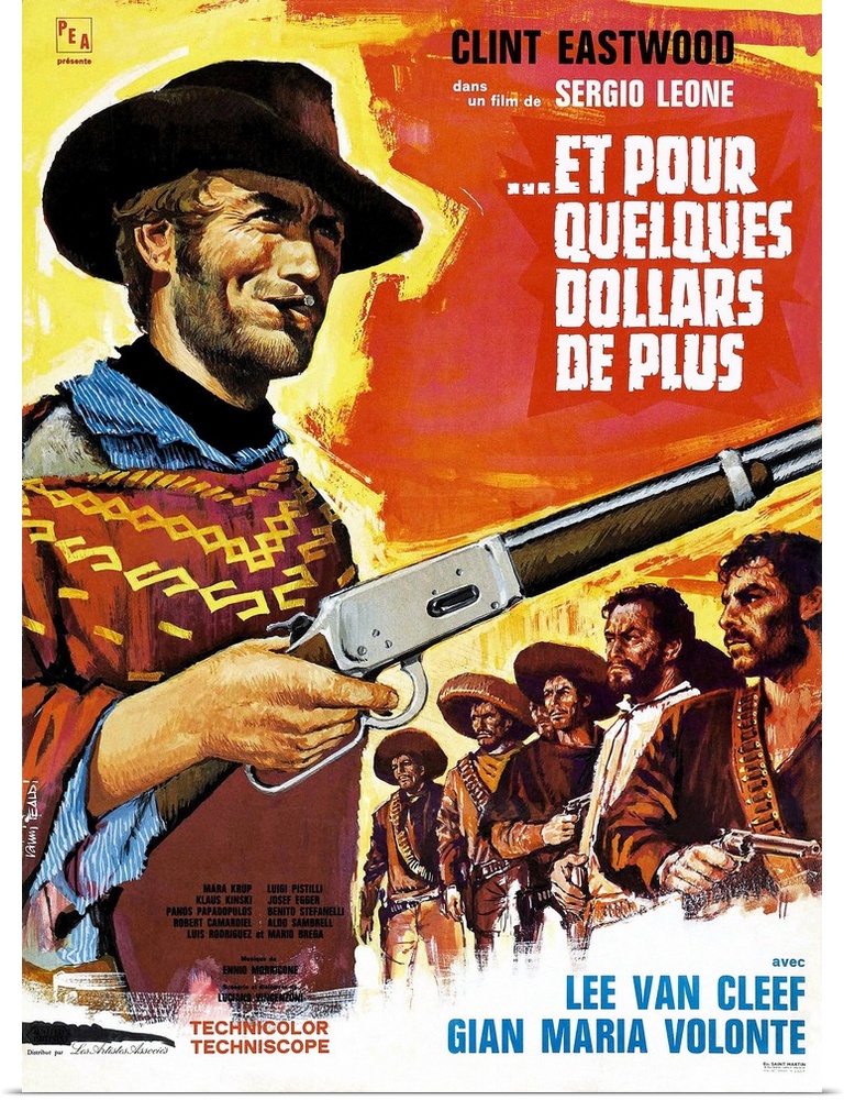 For A Few Dollars More, (aka Per Qualche Dollaro In Piu, aka Et Pour Quelques Dollars De Plus), Left: Clint Eastwood On Fr...