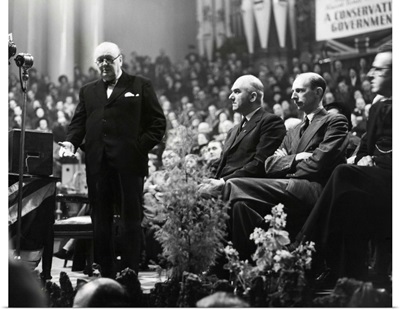 Former Prime Minister Winston Churchill opening General Election campaign at Leeds