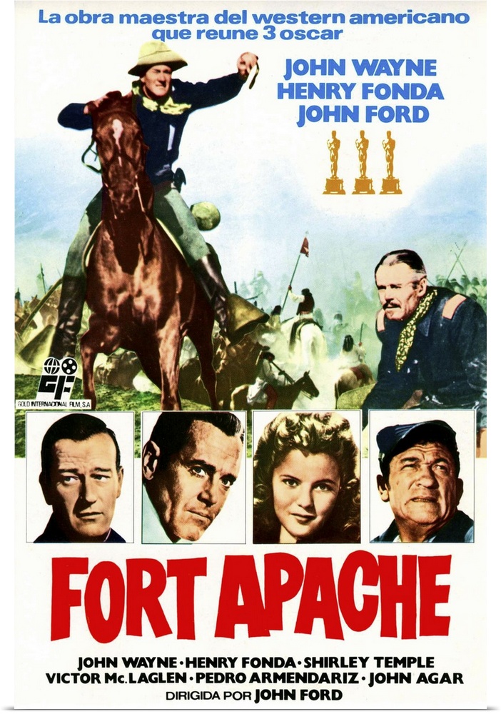 Fort Apache, From Left, John Wayne, (Also Top Left), Henry Fonda, (Also Top Right), Shirley Temple, Victor Mclaglen, 1948.
