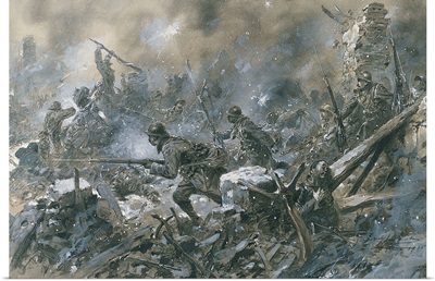 French Counter-Attack at Village of Vaux near Verdun, 1916