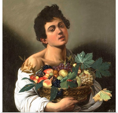 Fruit seller (Boy with Basket of Fruit), by Caravaggio, 1593