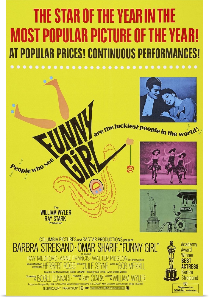 Retro poster artwork for the film Funny Girl.