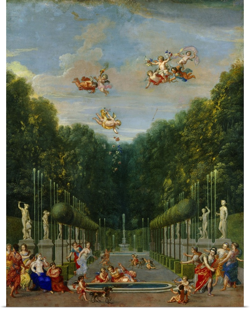 Jean Joubert (17th century), French School. 'La Galerie des Antiques' ou 'Galerie d'Eau'. Gouache on vellum