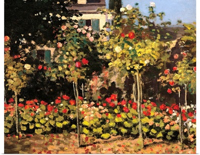 Garden at Sainte Adresse, by Claude Monet, 1866. Musee d'Orsay, Paris, France. Detail