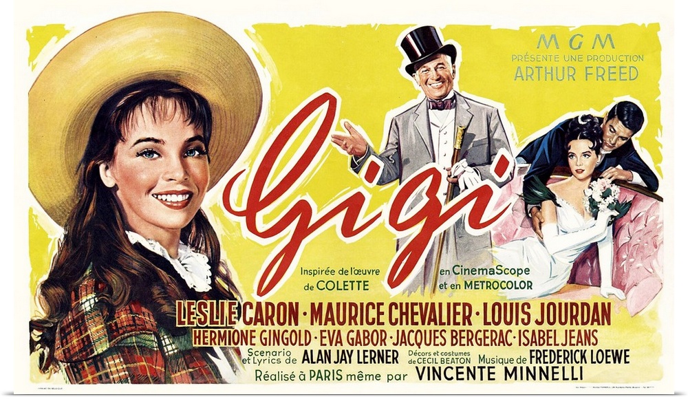 Gigi, From Left: Leslie Caron, Maurice Chevalier, Louis Jourdan, Leslie Caron (Seated), 1958.
