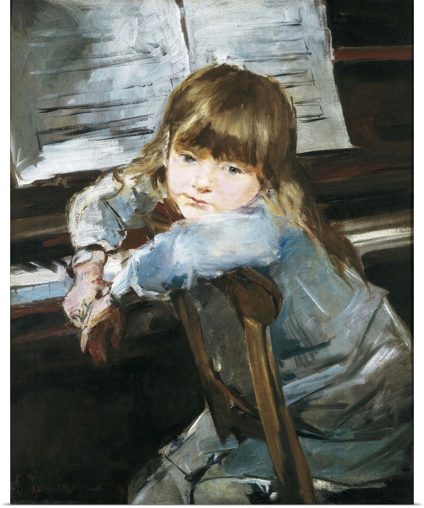 Girl Before the Piano by Francisco Torrescassana