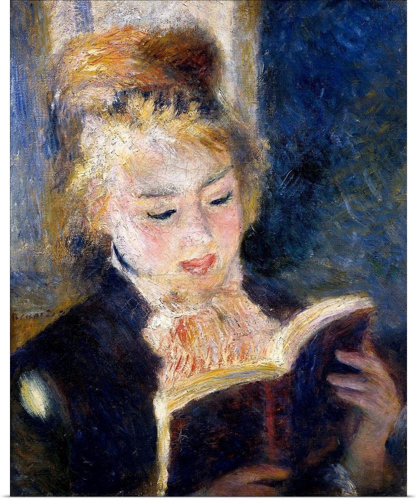 RENOIR, Pierre-Auguste (1841-1919). Girl Reading. 1874-1876. Impressionism. Originally oil on canvas.