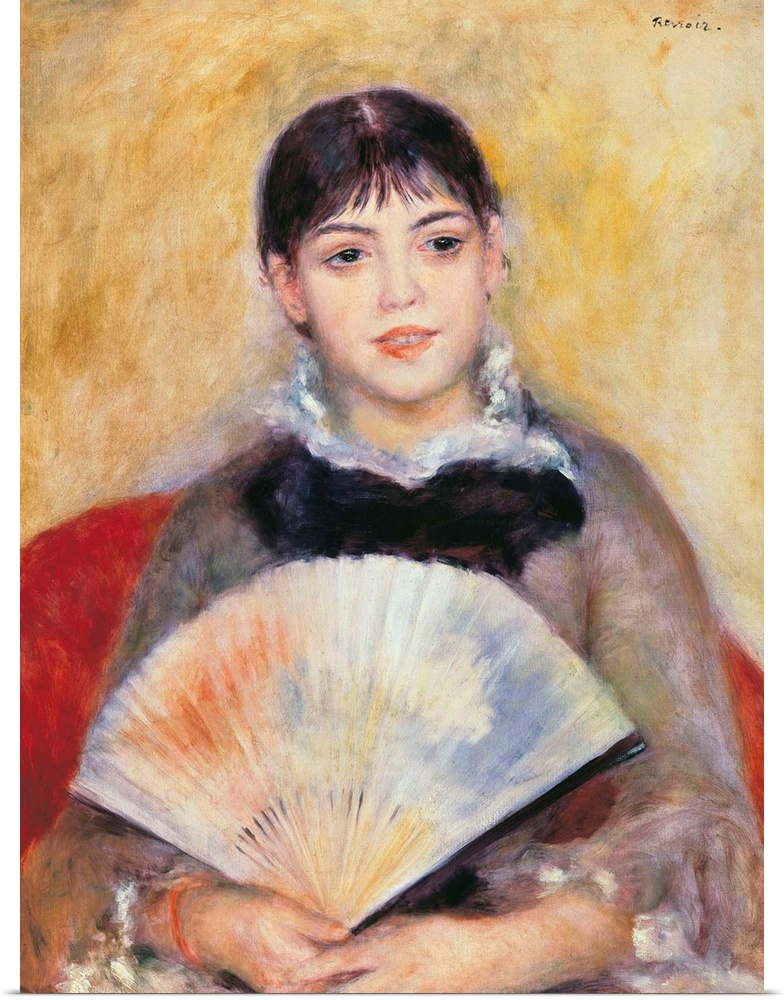 RENOIR, Pierre-Auguste (1841-1919). Girl with a Fan. 1881. Impressionism. Oil on canvas. RUSSIA. Saint Petersburg. State H...