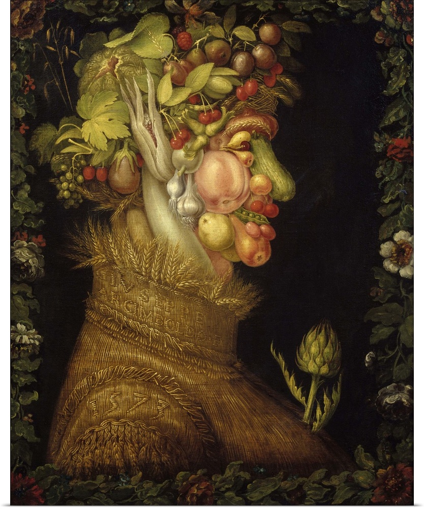 3942, Giuseppe Arcimboldo, Italian School. Summer. 1573. Oil on canvas, 0.76 x 0.63 m. Paris, musee du Louvre. C3942, Arci...
