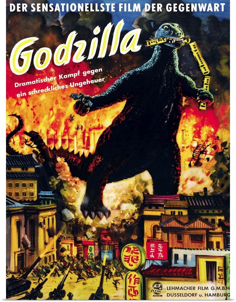Godzilla, (AKA Gojira), Godzilla On German Poster Art, 1954.