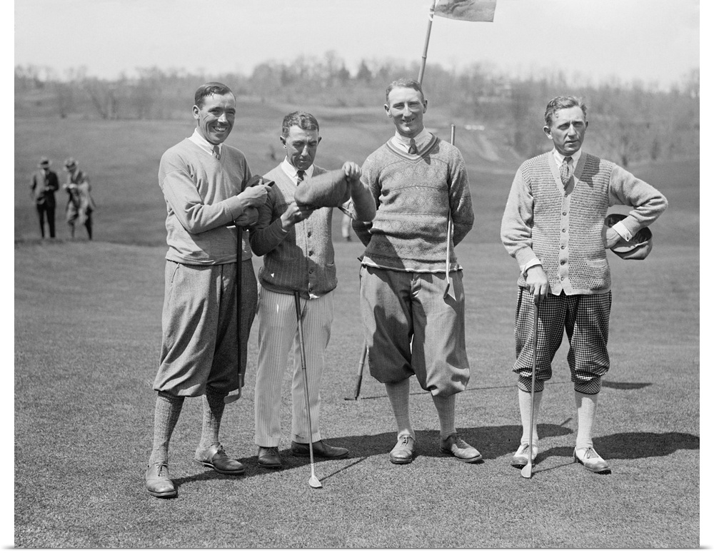 Golfers J.W. Ockenden, Fred McLeod, Arthur S. Havers, Jock Hutchison, April 22, 1924. McLeod and Hutchison were profession...