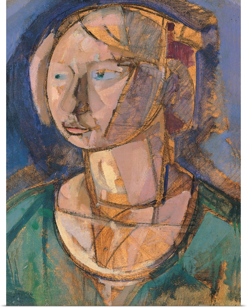 Head of a Girl, by Gino Rossi, 1920, 20th Century, cm 49 x 35 - Italy, Veneto, Venice, private collection. All. Face woman...