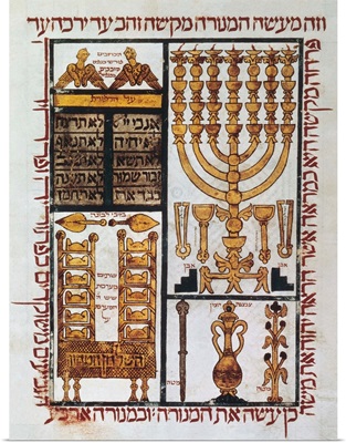 Hebrew Bible, 1299. Ark of the Covenant open showing Tablets of the Law